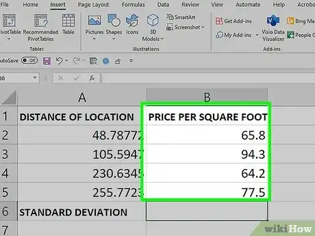 Image titled Calculate Standard Deviation in Excel Step 1