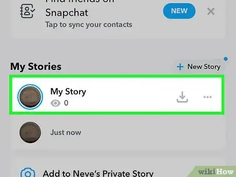 Image titled View Your Own Story on Snapchat Step 3