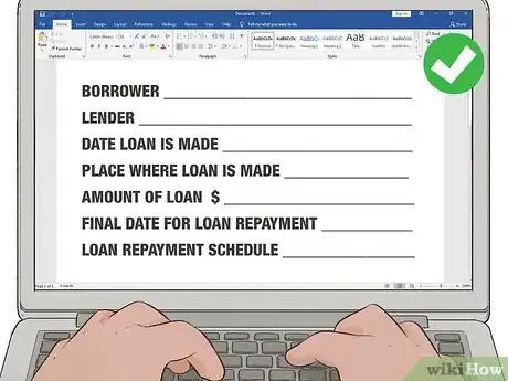 Image titled Write a Loan Agreement Between Friends Step 1