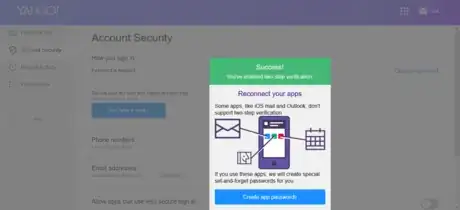 Image titled Yahoo Successfully enabled two step verification.png