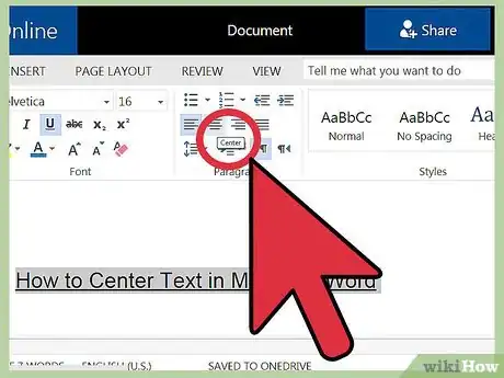 Image titled Center Text in Microsoft Word Step 2