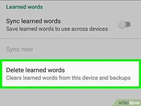 Image titled Clear Learned Words on Galaxy Step 8