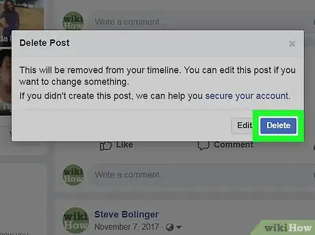 Image titled Delete a Facebook Post Step 6