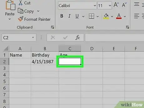 Image titled Calculate Age on Excel Step 9