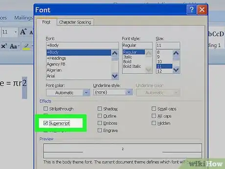 Image titled Add Exponents to Microsoft Word Step 7