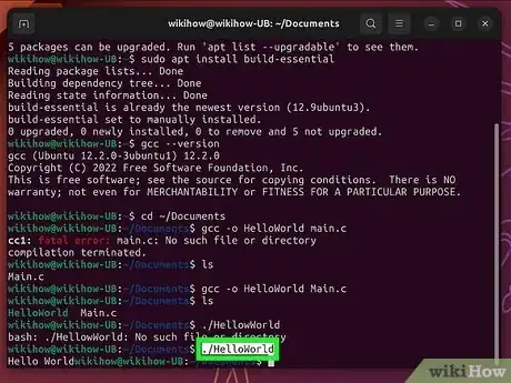 Image titled Compile a C Program Using the GNU Compiler (GCC) Step 4