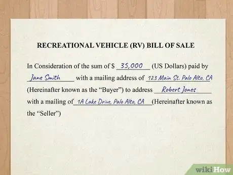 Image titled Write a Bill of Sale for an RV Step 2