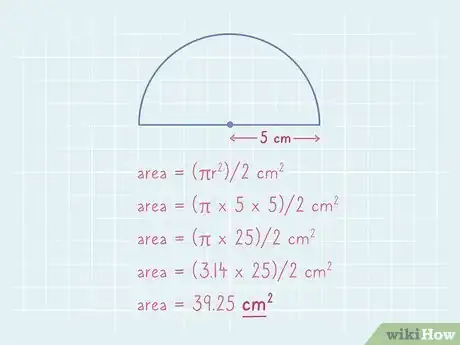 Image titled Find the Area of a Semicircle Step 3