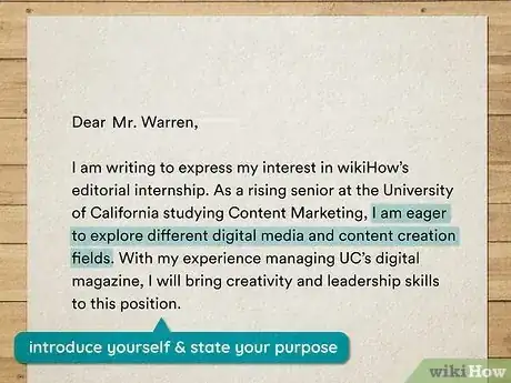 Image titled Write a Cover Letter for an Internship Step 3