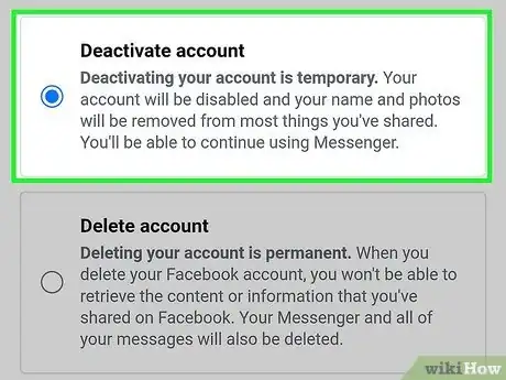 Image titled Deactivate a Facebook Account Step 7