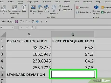 Image titled Calculate Standard Deviation in Excel Step 4