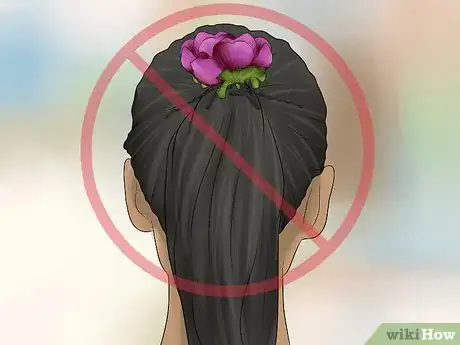 Image titled Securely Place a Flower in Your Hair Step 12