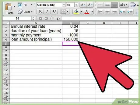 Image titled Calculate a Balloon Payment in Excel Step 4