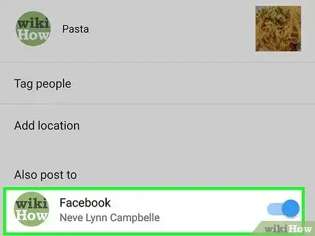 Image titled Tag Instagram on Facebook Step 12