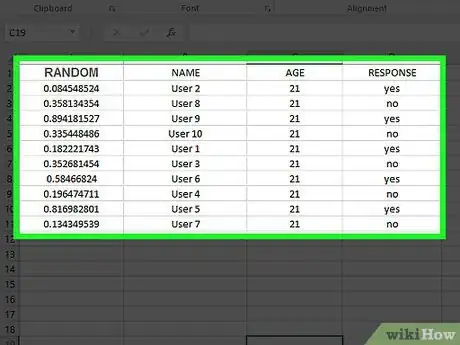 Image titled Create a Random Sample in Excel Step 20