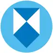 Blue and white shield in a cyan blue circle