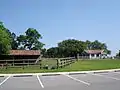 View  from parking lot to one of the historical houses