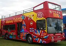 A DAF DB250 with Palatine II bodywork, new to Metrobus in 1995, converted to an open top bus for the Cambridge City Sightseeing Tour