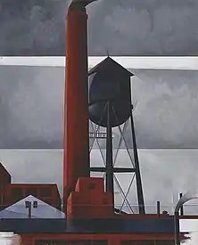 Charles Demuth, Chimney and Watertower, oil on composition board, 1931, Amon Carter Museum, Fort Worth, Texas