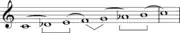 Double harmonic scale (Play (help·info)) with steps of H-3H-H-W-H-3H-H: ABACABA