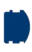 Blue D-shaped log graphic