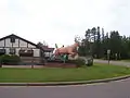 The large deer statue outside of a local restaurant