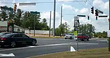 SR 223 intersecting the southern terminus of SR 388 in Grovetown, where both highways meet Harlem–Grovetown Road