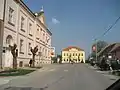 Ilok centre with town hall at the left and library in the middle
