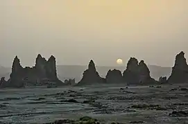 Sunset at Lake Abbe.