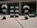 "Gateway 2: Coalesce" sculpture by Akio Makigawa, outside SLWA