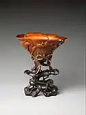 Cup; early 17th century; rhinoceros horn; height: 10.2&nbsp;cm; Metropolitan Museum of Art (New York City)
