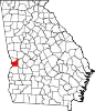 Map of Georgia highlighting Chattahoochee County