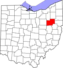 Map of Ohio highlighting Stark County