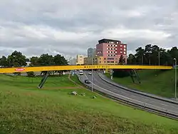 Bridge near the Nõmme center with TalTech's motto.