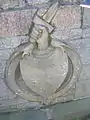 The Millhill Crest on the plinth at Catherine Place.