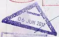 Exit stamp issued at First Thai–Lao Friendship Bridge in a Thai passport