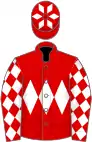 Red, white triple diamond, diamonds on sleeves and cap