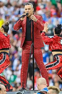 Williams performing at the FIFA World Cup opening ceremony in June 2018