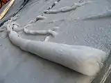Snow roller in Krkonoše, in the Czech Republic near Poland
