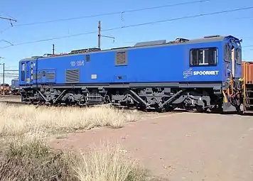 No. 10-124 in Spoornet blue livery with outline numbers at Beaconsfield, 18 September 2009