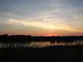 Sunset over the river Scheldt seen from Hemiksem.