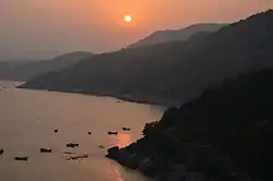 Sunset on the beach of Xiapu