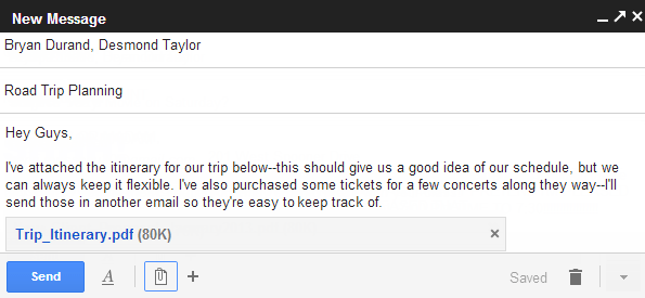 Screenshot of Gmail