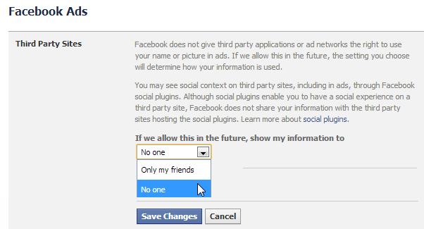 Screenshot of Facebook