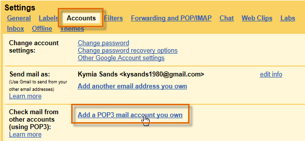 Screenshot of Gmail