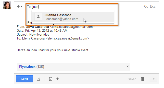 Screenshot of Gmail