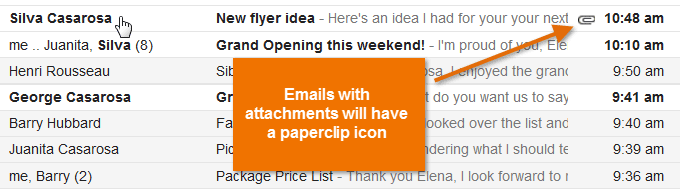 Screenshot of Gmail