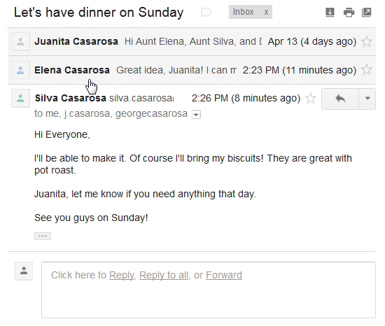 Screenshot of Gmail