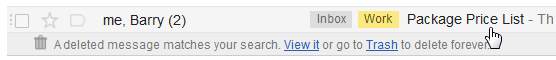 Screenshot of Gmail