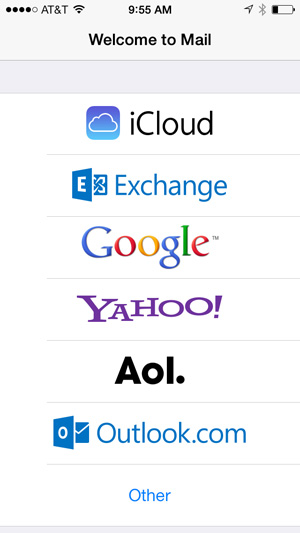 screenshot of iphone mail app